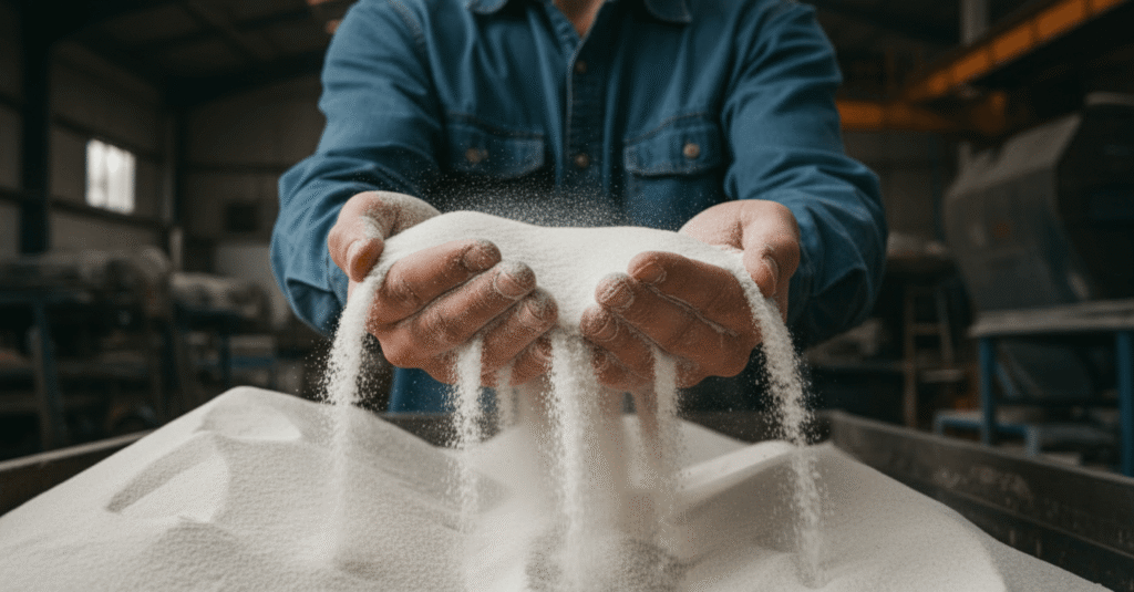freepik realistic industrial transformation of silica sand 53437